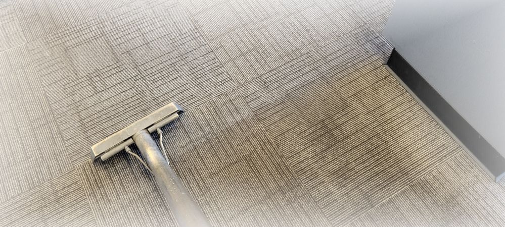 Cleaning of commercial-grade tile carpet